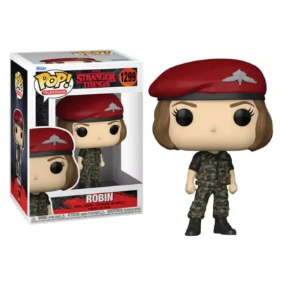 Figure in vinile e confezione originale del Funko Pop di Robin Hunter dalla stagione 4 di Stranger Things