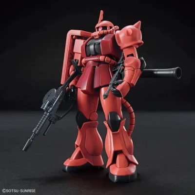Modello da assemblare Gunpla HGUC in scala 1/144 del MS-06S Zaku II di Char Aznable con scatola originale