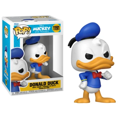 Funko Pop Donald Duck N 1191 della serie Disney Classics, mostrato frontalmente all'interno della sua confezione originale.
