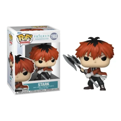 Funko Pop Stark 1988 della serie Frieren visto di fronte nella sua confezione originale.