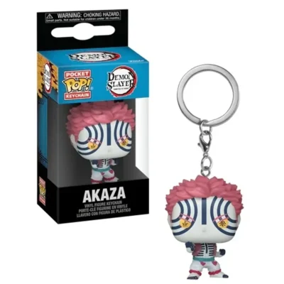 Portachiavi Funko Pocket Pop di Akaza dall'anime Demon Slayer con scatola originale
