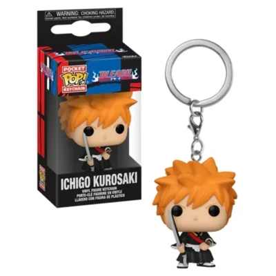 Portachiavi Funko Pocket Pop di Ichigo Kurosaki dall'anime Bleach con scatola intatta