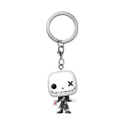 Portachiavi Funko Pocket Pop di Jack Skellington in versione Patchwork dal film Nightmare Before Christmas con scatola