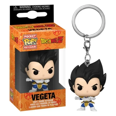 Portachiavi Funko Pocket Pop di Vegeta dall'anime Dragon Ball Z con scatola intatta