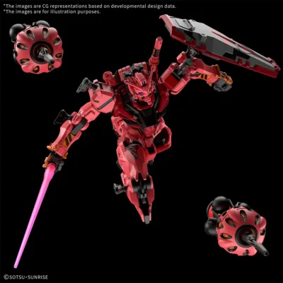 Modello da assemblare Gunpla HG in scala 1/144 del Red Gundam della serie GQuuuuuuX con scatola intatta