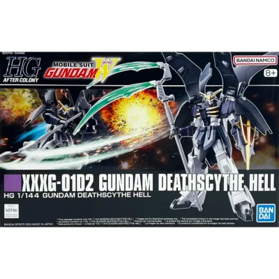 Modello da assemblare Gunpla HG in scala 1/144 dello XXXG-01D2 Gundam Deathscythe Hell da Gundam Wing con scatola intatta