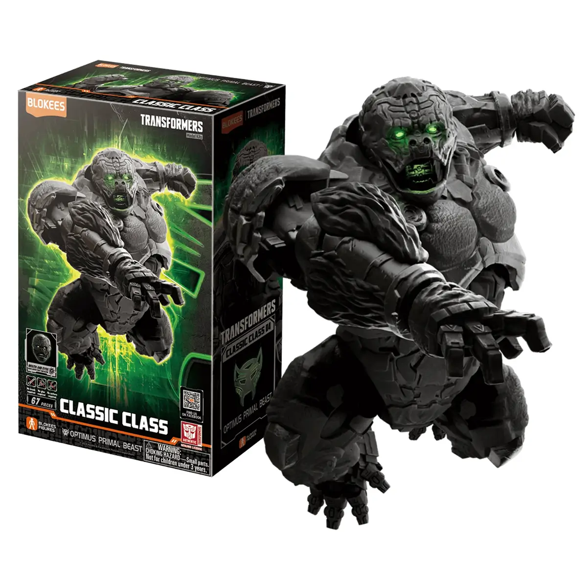 Blokees Classic Class Optimus Primal Beast Transformers Model Kit Blokees di Optimus Primal Beast in scatola da collezione