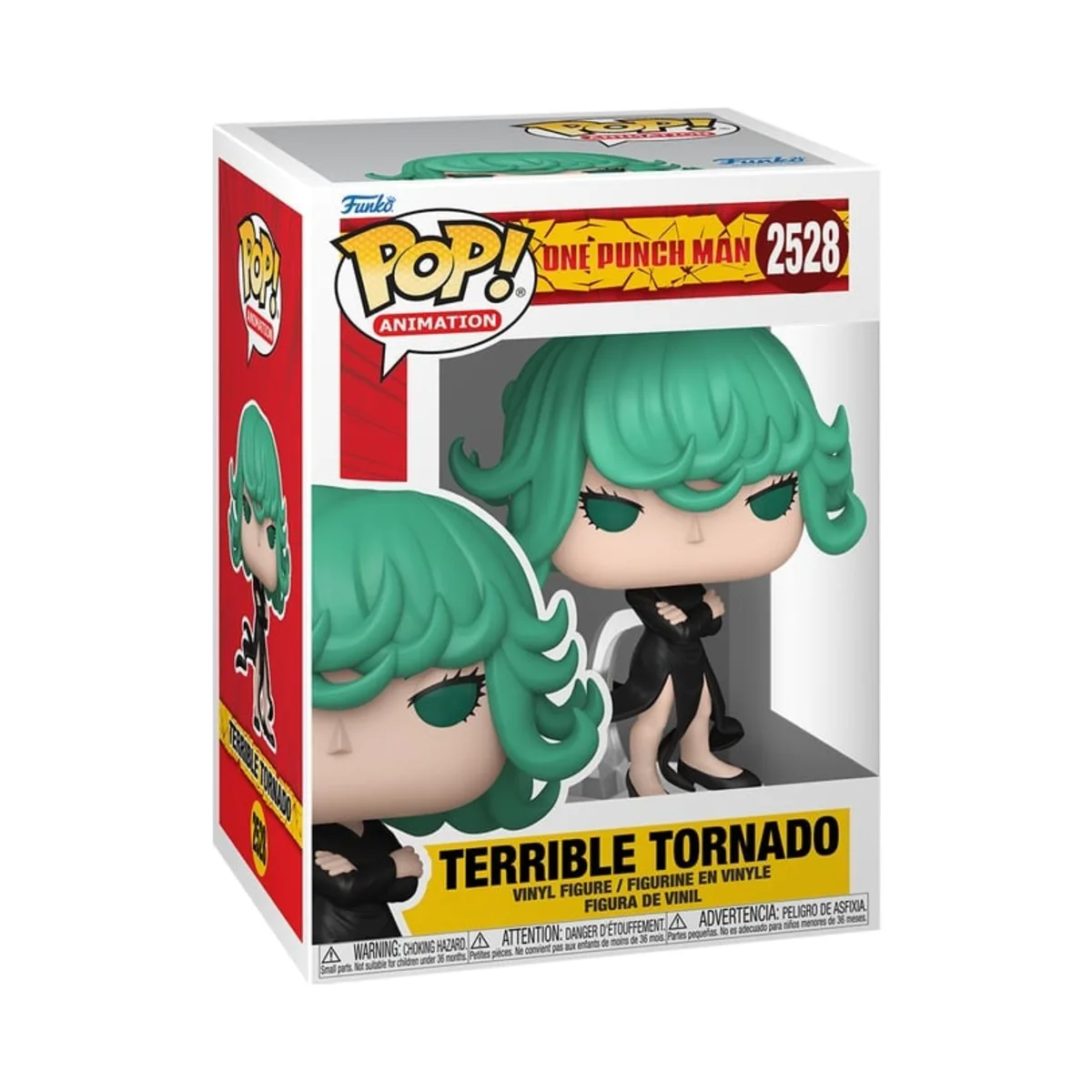 Funko Pop Terrible Tornado One Punch Man N° 2528 Confezione window box del Funko Pop Terrible Tornado di One Punch Man numero 2528