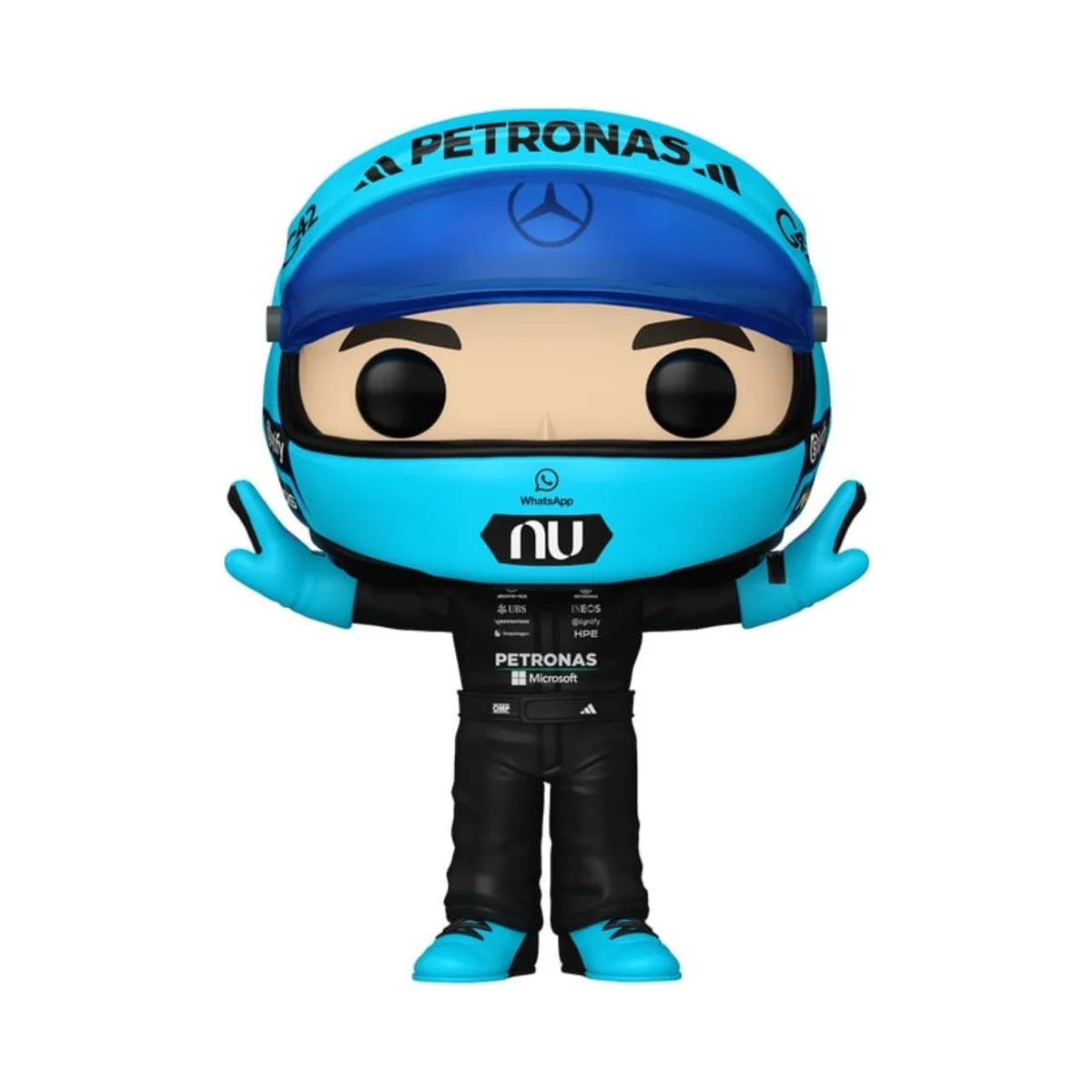 Funko Pop George Russell F1 N° 21 Dettaglio del Funko Pop George Russell di GEEK Collection numero 21