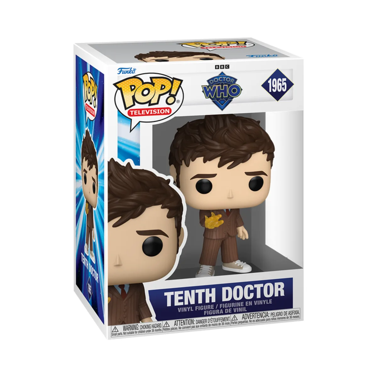 Funko Pop Tenth Doctor Doctor Who N° 1965 Confezione window box del Funko Pop Tenth Doctor di Doctor Who numero 1965