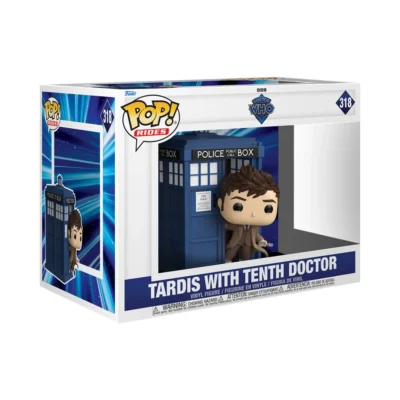 Confezione window box del Funko Pop Tenth Doctor with TARDIS di Doctor Who numero 318