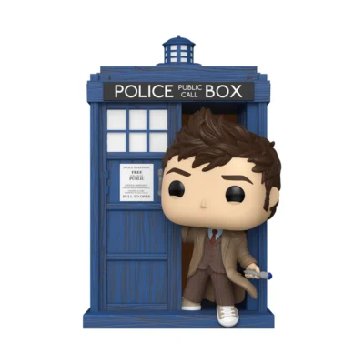 Dettaglio del Funko Pop Tenth Doctor with TARDIS di Doctor Who numero 318