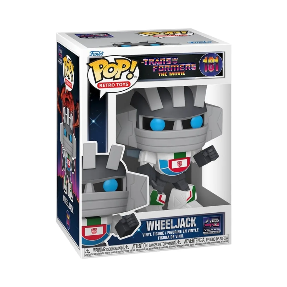 Funko Pop Wheeljack Transformers N° 181 Confezione window box del Funko Pop Wheeljack di Transformers numero 181