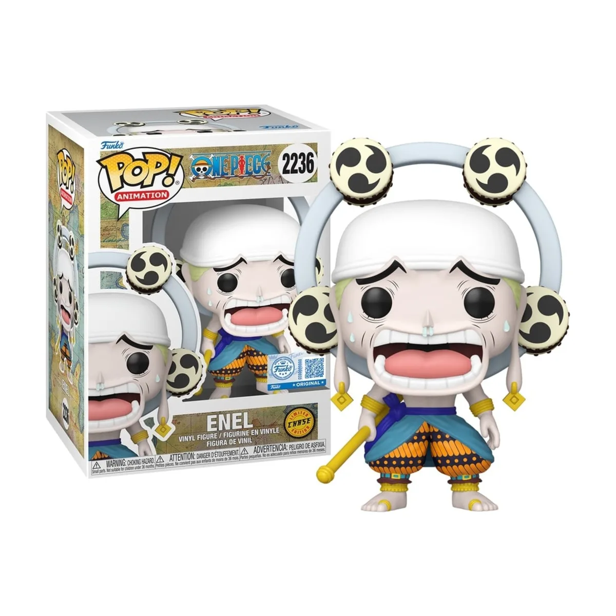Funko Pop Enel One Piece N° 2236 Confezione window box del Funko Pop Enel di One Piece numero 2236